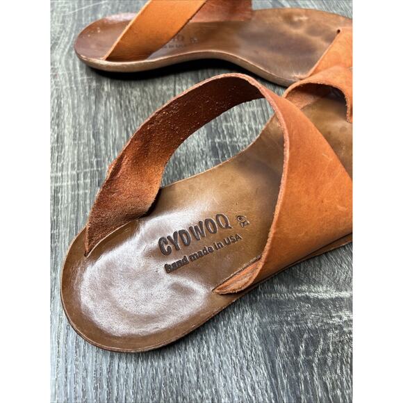 Cydwoq Hillary Toe-Ring Burnt Orange Leather Handmade USA Sandals EU 39 / US 8 - Picture 4 of 9